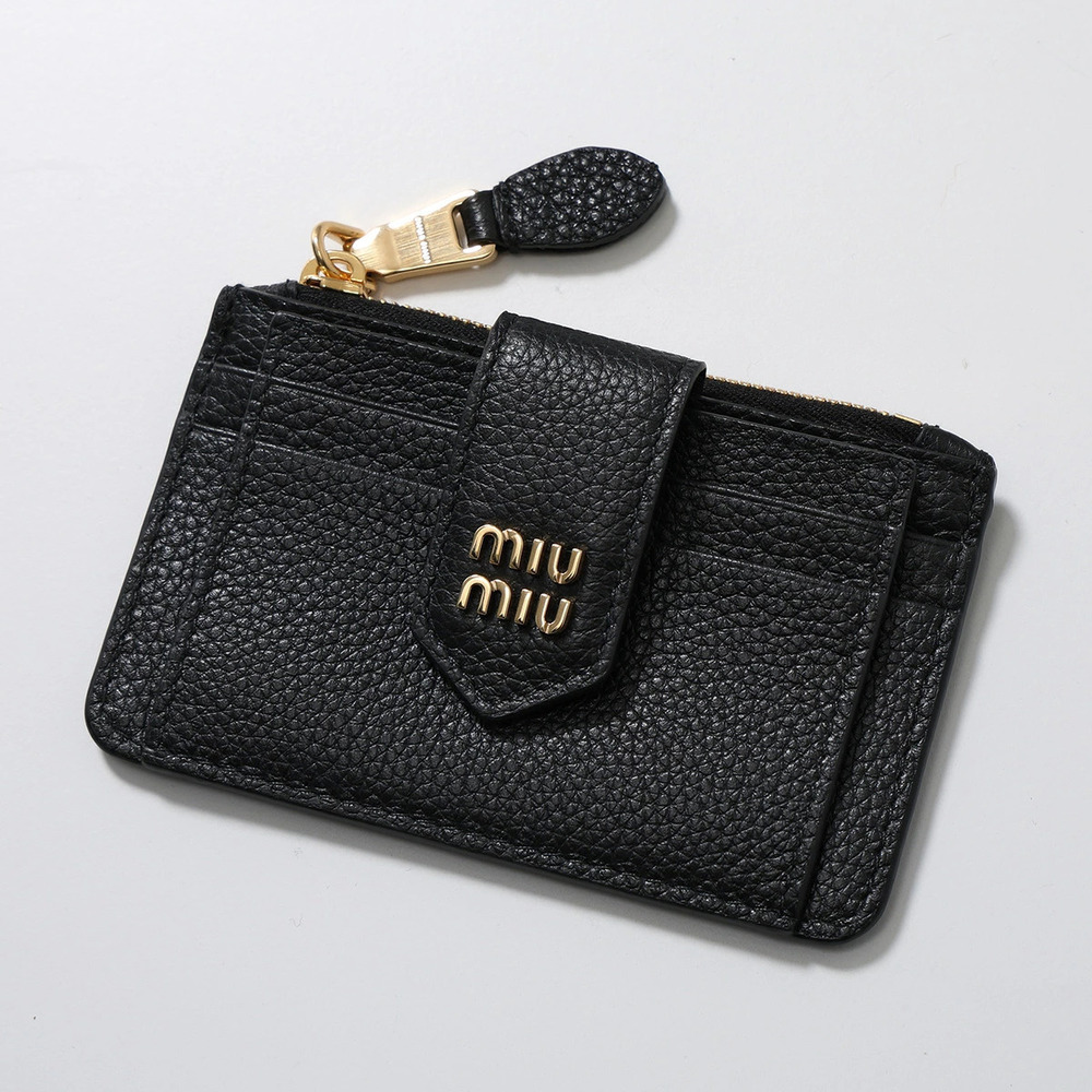 Miu Miu coin case Wallet Card Fragment Leather Wallet Nero Black